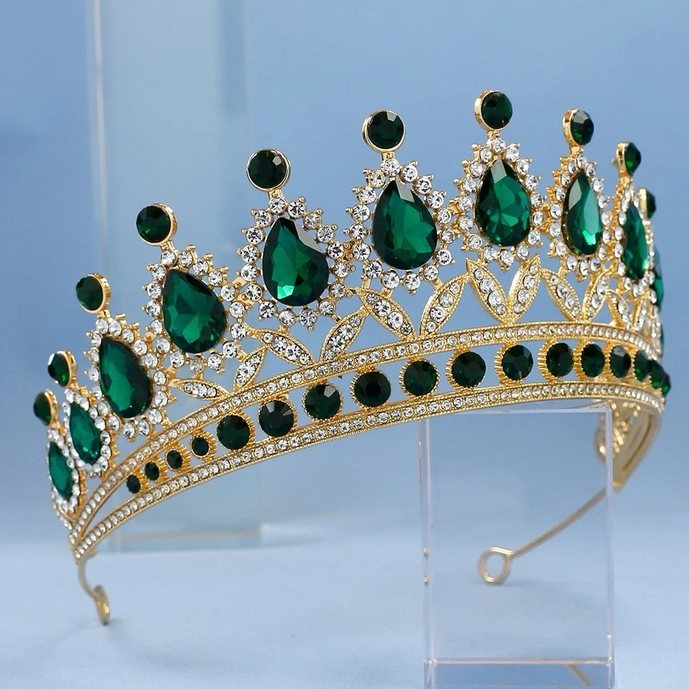 Green headpiece tiara crown wedding dress birthday jewelry accessories